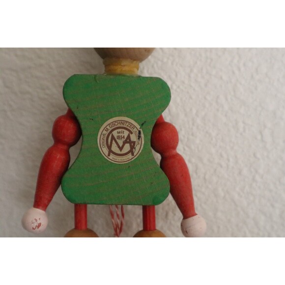 M. Gschnitzer Austria Wood Jester Clown Puppet Pull String Vintage Ornament 8.25 - Picture 7 of 12